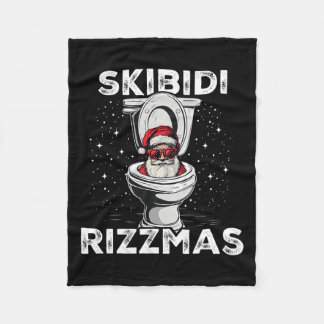 Skibidi Rizzmas Funny Toilet Santa White Elephant Fleecefilt