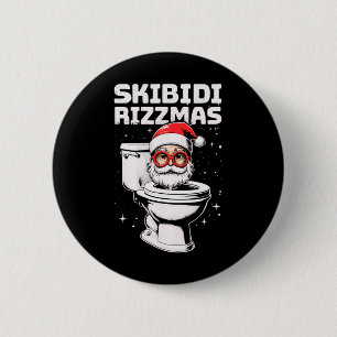 Skibidi Rizzmas Funny Toilet Santa White Elephant Knapp