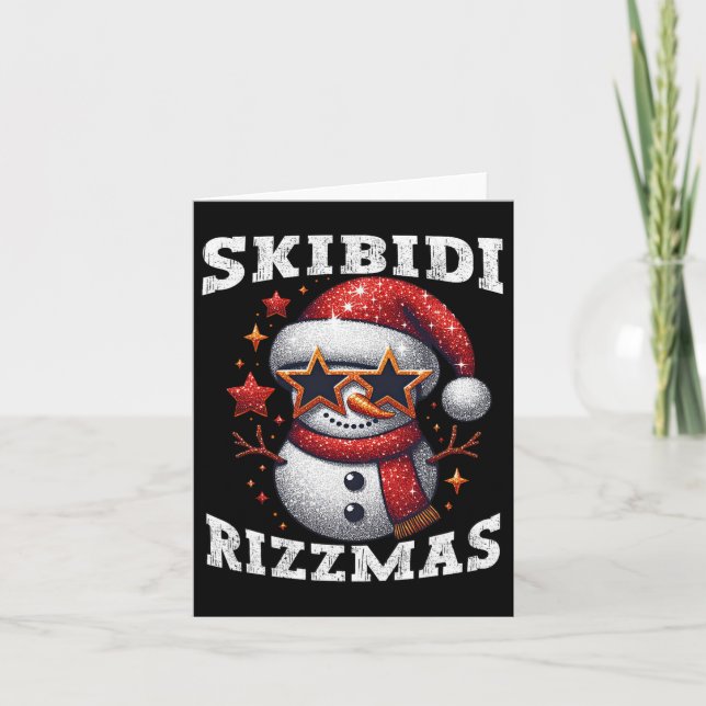 Skibidi Rizzmas Gen Alpha Slang Funny jul Sn Kort (Framsida)