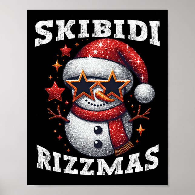 Skibidi Rizzmas Gen Alpha Slang Funny jul Sn Poster (Framsidan)