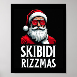 Skibidi Rizzmas God jul Jultomten Funny Poster