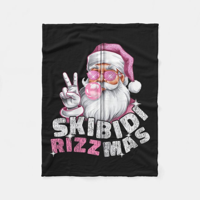 Skibidi Rizzmas jul Julafton Manar Women Kids Zip Fleecefilt (Framsidan)