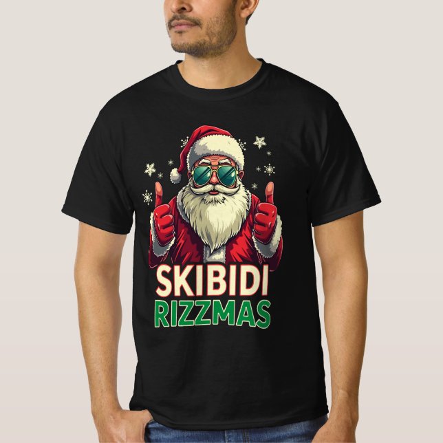 Skibidi Rizzmas jul Jultomten Charismas T Shirt (Framsida)