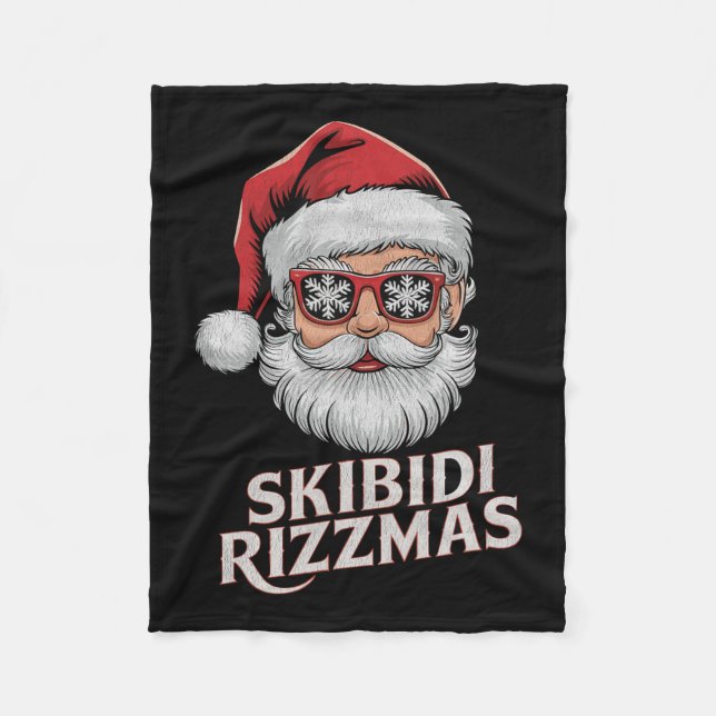 Skibidi Rizzmas jul Jultomten Merry Rizz M Fleecefilt (Framsidan)