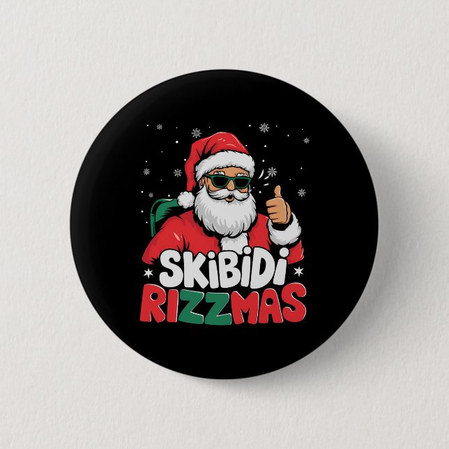 Skibidi Rizzmas jul Jultomten Merry Rizz M Knapp (Framsida)