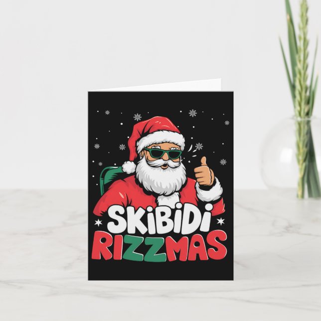 Skibidi Rizzmas jul Jultomten Merry Rizz M Kort (Framsida)