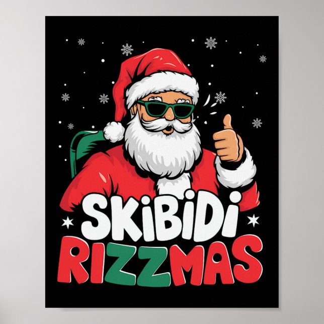 Skibidi Rizzmas jul Jultomten Merry Rizz M Poster (Framsidan)