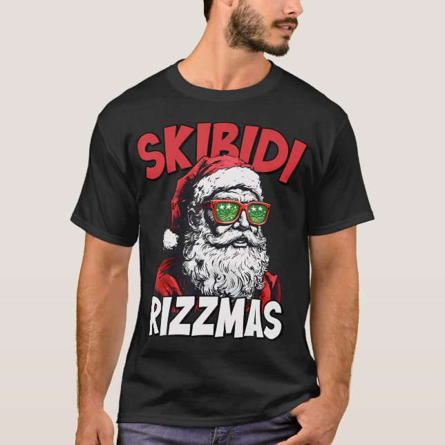 Skibidi Rizzmas jul Rizz Jultomten T Shirt (Framsida)