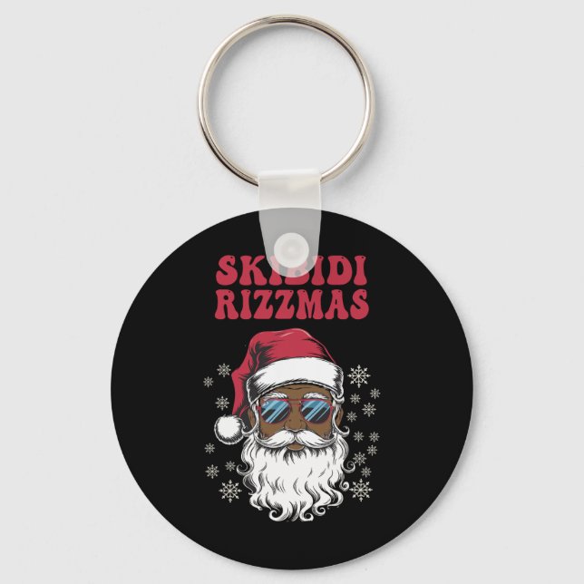 Skibidi Rizzmas Jultomten jul Merry Rizz M Nyckelring (Framsida)