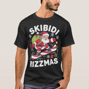Skibidi Rizzmas Jultomten Skating Board Rizz T Shirt