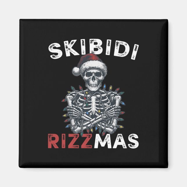 Skibidi Rizzmas Retro God jul Sigma Rizzma Magnet (Framsidan)