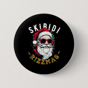 Skibidi Rizzmas Retro julhatt Cool jul Grafik Knapp