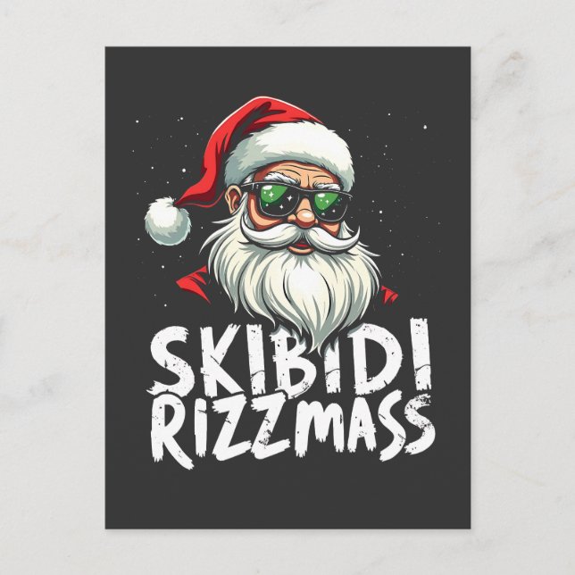 Skibidi Rizzmas Rolig Gen Alpha Slang Jul Vykort (Framsida)