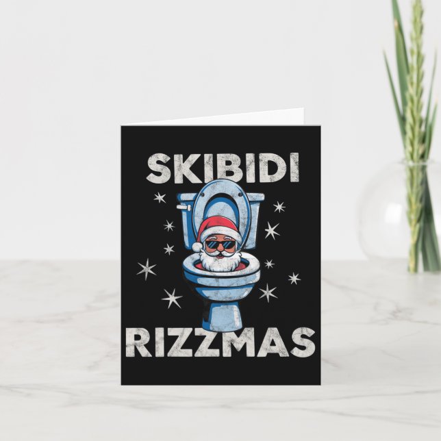 Skibidi Rizzmas Rolig Jul Tomte Toalett God Jul Kort (Framsida)