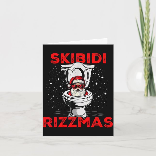 Skibidi Rizzmas Rolig Tomte Toalett Vit Elefant  Kort (Framsida)