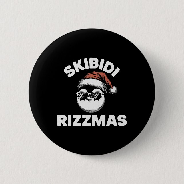 Skibidi Rizzmas Roliga Gen Alpha Slang Jul Pe Knapp (Framsida)