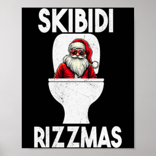 Skibidi Rizzmas Roliga Toalett Tomte Jul Poster