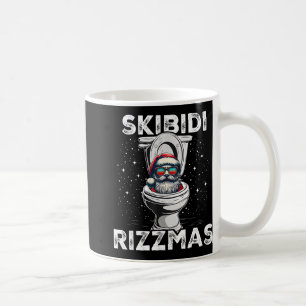 Skibidi Rizzmas Roliga Toalett Tomte Vit Elefant  Kaffemugg