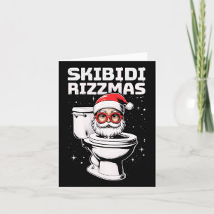 Skibidi Rizzmas Roliga Toalett Tomte Vitt Elefant Kort