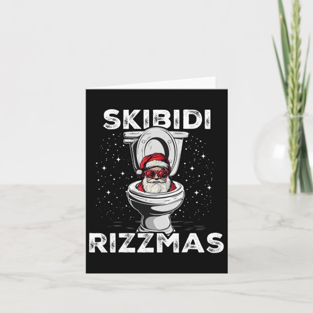 Skibidi Rizzmas Roliga Toalett Tomte White Elephan Kort (Framsida)
