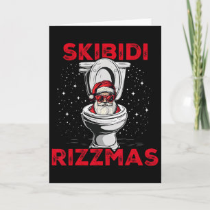 Skibidi Rizzmas Roliga Tomte Toalett Vita Elefante Kort