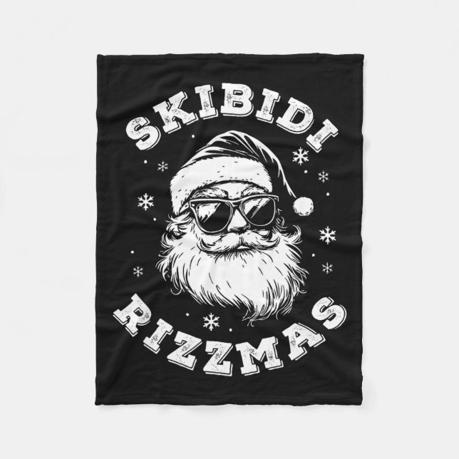 Skibidi Rizzmas Santa Funny Christmas Gen Alpha Sl Fleecefilt (Framsidan)