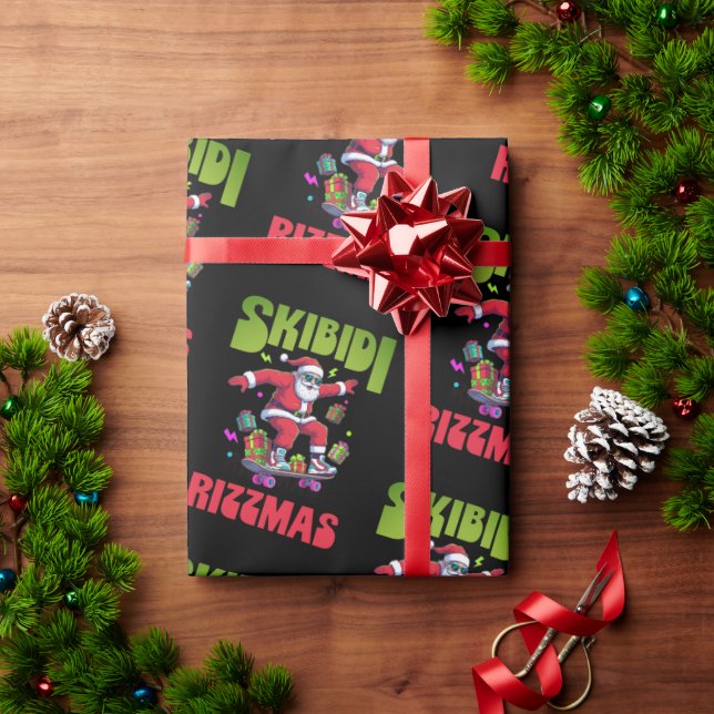 Skibidi Rizzmas Santa on his Skate  Presentpapper (Julgåva)