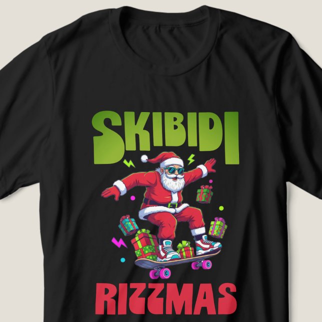 Skibidi Rizzmas Santa on his Skate T Shirt (Skapare uppladdad)