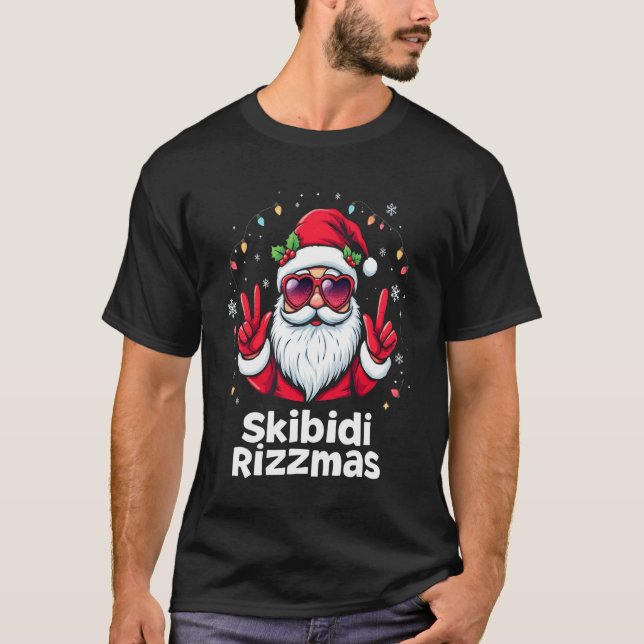 Skibidi Rizzmas Santa Party T Shirt (Framsida)