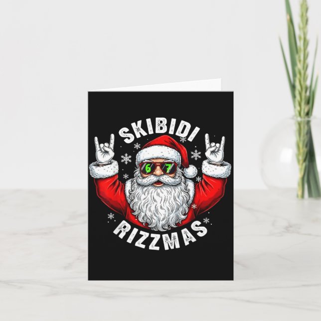 Skibidi Rizzmas Santa Sungles Funny Christmas Men  Kort (Framsida)