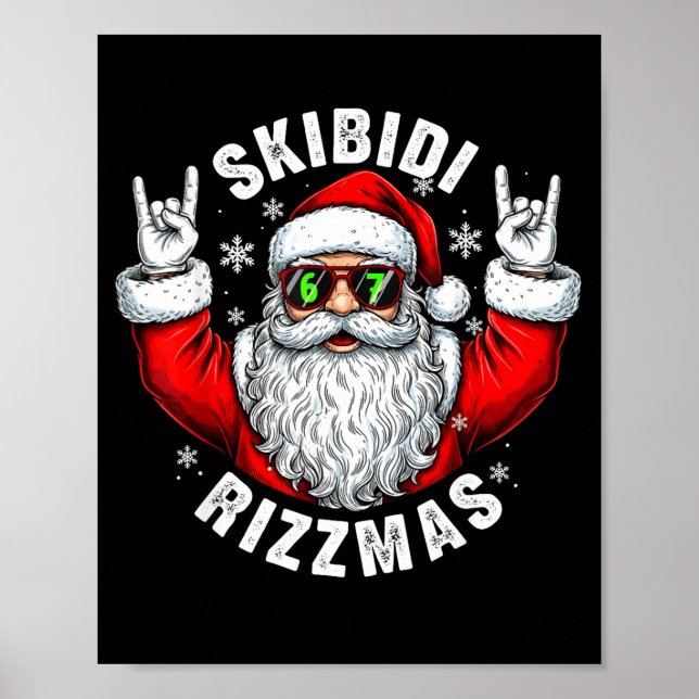 Skibidi Rizzmas Santa Sungles Funny Christmas Men  Poster (Framsidan)