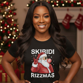 Skibidi Rizzmas Tomte Roligt Jul Svart T Shirt