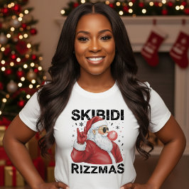 Skibidi Rizzmas Tomte Roligt Jul Vitt T Shirt
