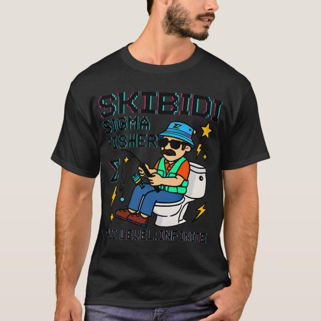 Skibidi Sigma Fisher på tronen T Shirt (Framsida)