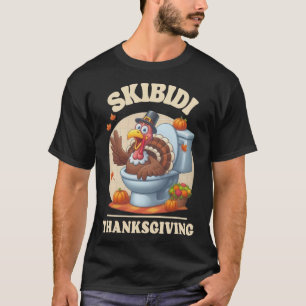 Skibidi Thanksgiving Roligt Meme Skibidi Toalett T Shirt