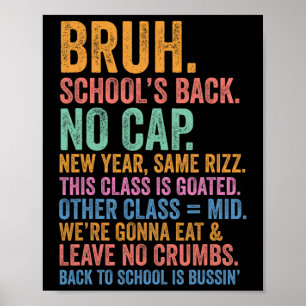 Skibidi Tillbaka Till Skolan Är Tillbaka No Cap Ri Poster