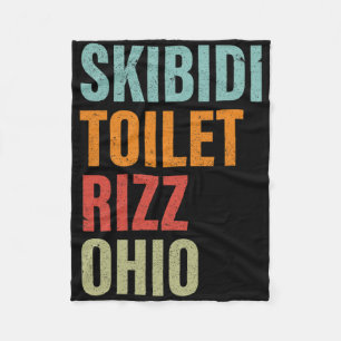 Skibidi Toalett Rizz Ohio Fleecefilt