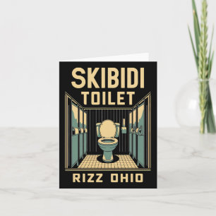 Skibidi Toalett Rizz Ohio Roligt Meme Retro Vintag Kort