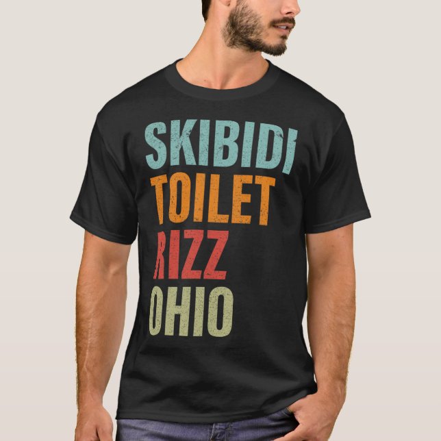 Skibidi Toalett Rizz Ohio  T Shirt (Framsida)