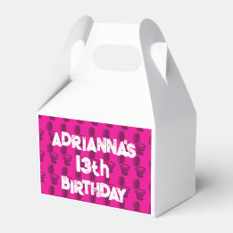 Skibidi Toilet Rosa Birthday Favor Boxes Presentaskar