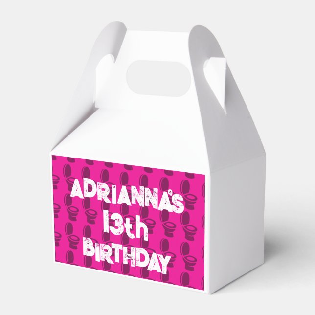 Skibidi Toilet Rosa Birthday Favor Boxes Presentaskar (Framsidan Sidan)