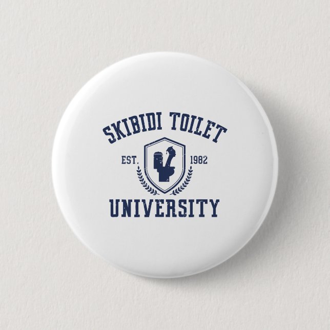 Skibidi Toilet Universiteten Funny Skibidi Meme Knapp (Framsida)