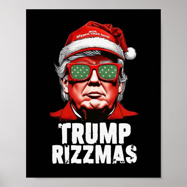 Skibidi Trump Rizzmas jul Rizz Jultomten C Poster (Framsidan)