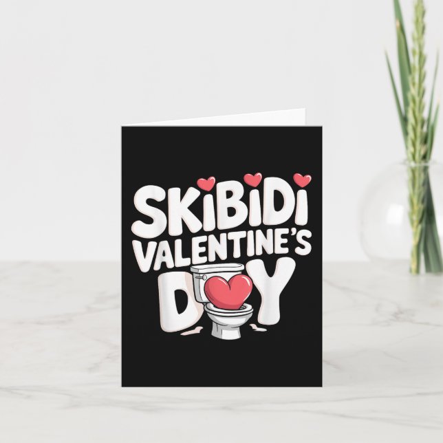 Skibidi Valentines day Funny Rizzler Gen Alpha Mem Kort (Framsida)