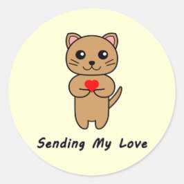 Skicka bakgrundsstämpel för min Gult Kärlek Runt Klistermärke