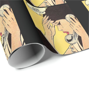 Skicka bara choklad Vintage serieteckningar Presentpapper