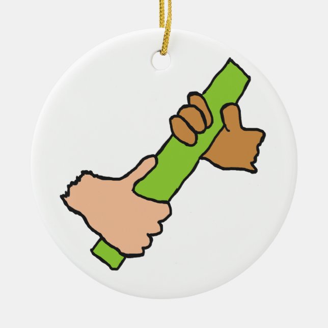 Skicka batongen julgransprydnad keramik (Framsidan)