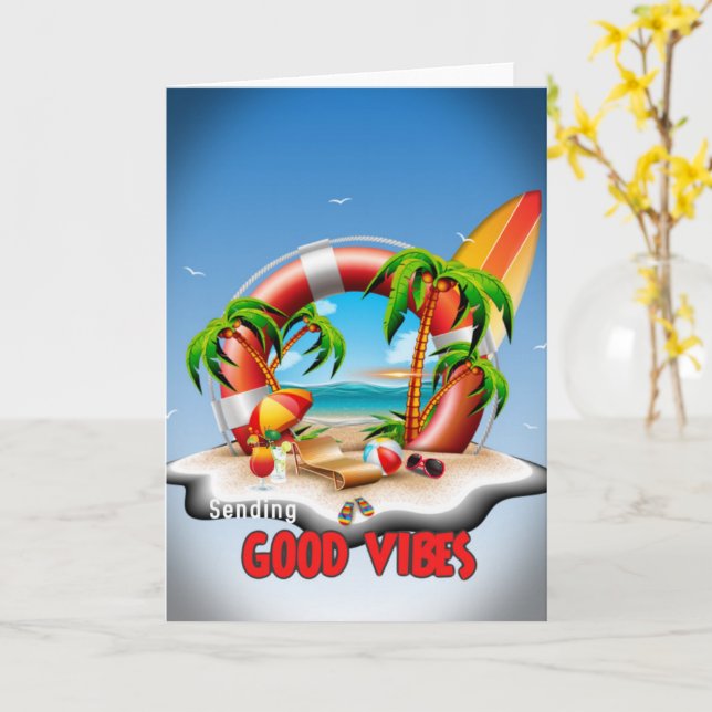 Skicka bra Vibes Kort (Gul blomma)