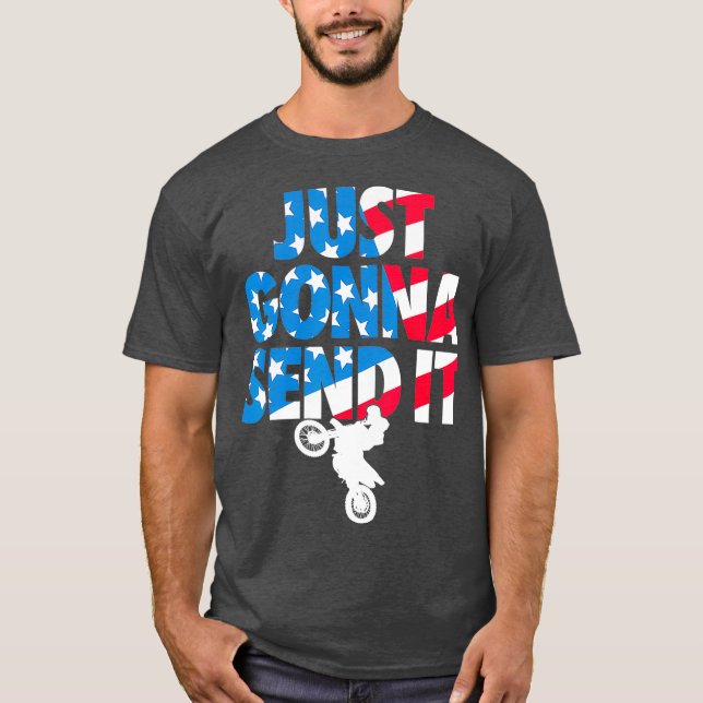 Skicka den amerikanska Flagga Dirt Bike T Shirt (Framsida)