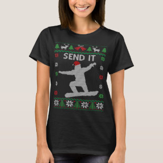Skicka den till Sowboard Santa Funny Snowboarding T Shirt